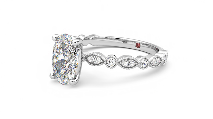 Taylor & Hart Selene Oval Engagement Ring 360 degree image 23