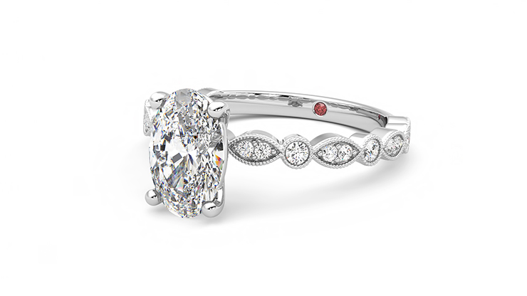 Taylor & Hart Selene Oval Engagement Ring 360 degree image 24