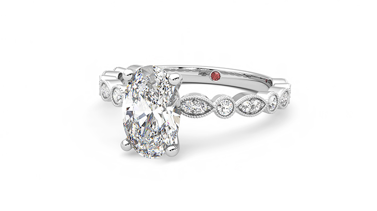 Taylor & Hart Selene Oval Engagement Ring 360 degree image 25