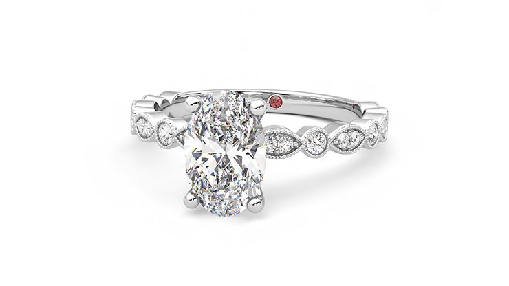 Taylor & Hart Selene Oval Engagement Ring 360 degree image 26