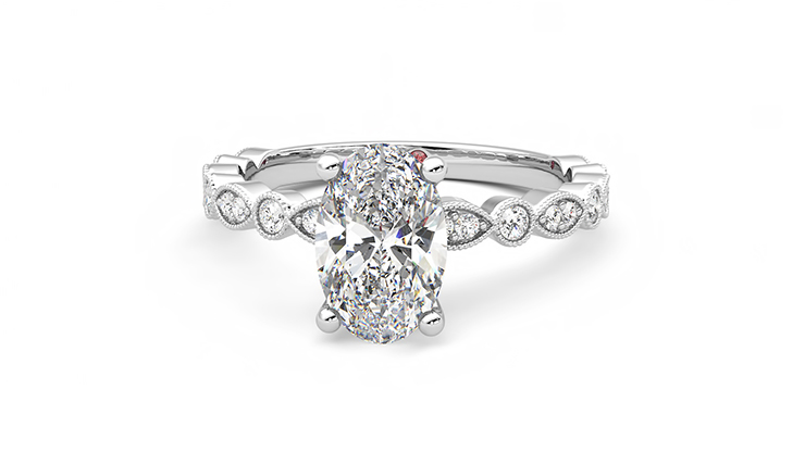 Taylor & Hart Selene Oval Engagement Ring 360 degree image 27