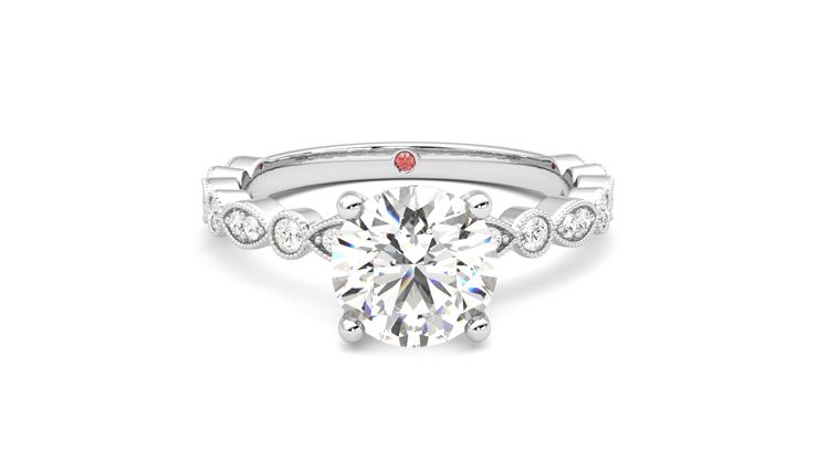 Taylor & Hart Selene Round Engagement Ring 360 degree image 1