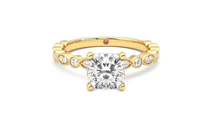 Taylor & Hart Selene Cushion Engagement Ring 360 degree image 0