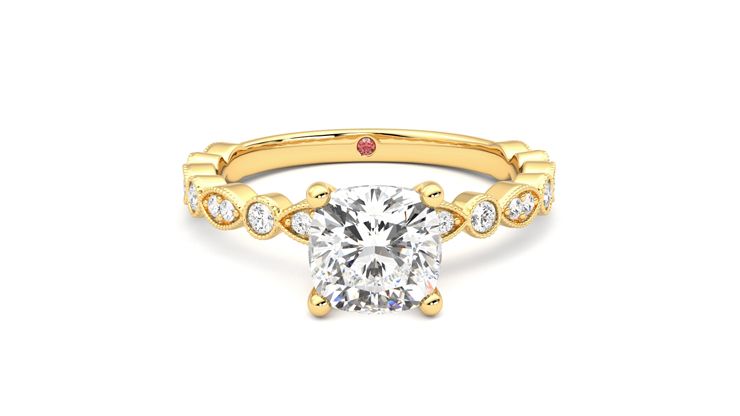 Taylor & Hart Selene Cushion Engagement Ring 360 degree image 1