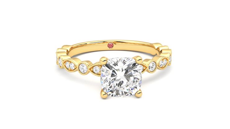 Taylor & Hart Selene Cushion Engagement Ring 360 degree image 2