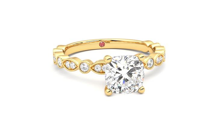 Taylor & Hart Selene Cushion Engagement Ring 360 degree image 3