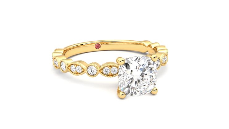 Taylor & Hart Selene Cushion Engagement Ring 360 degree image 4