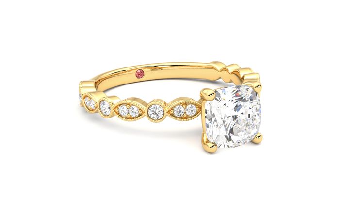 Taylor & Hart Selene Cushion Engagement Ring 360 degree image 5