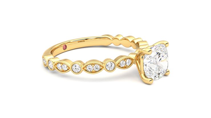 Taylor & Hart Selene Cushion Engagement Ring 360 degree image 7