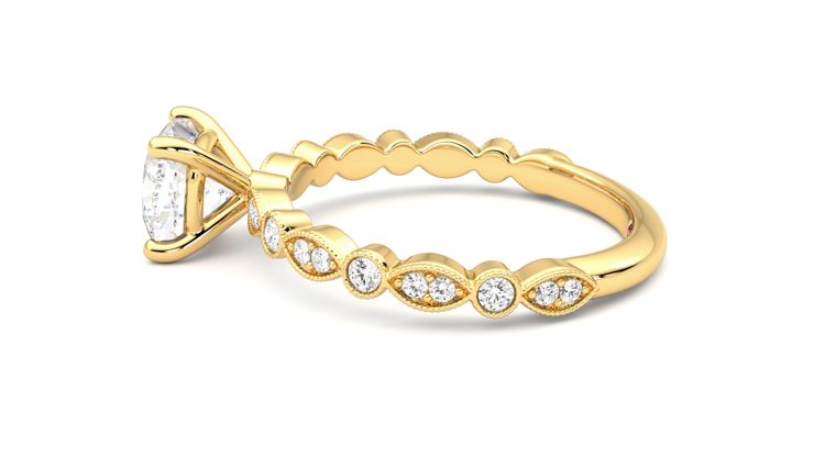 Taylor & Hart Selene Cushion Engagement Ring 360 degree image 20