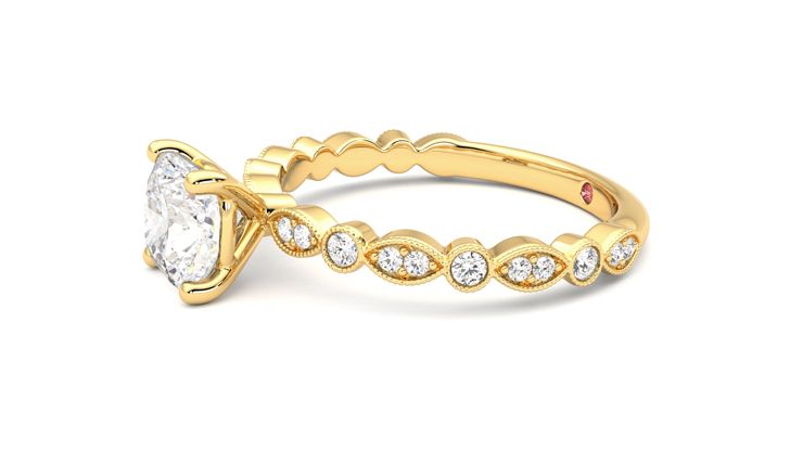 Taylor & Hart Selene Cushion Engagement Ring 360 degree image 22