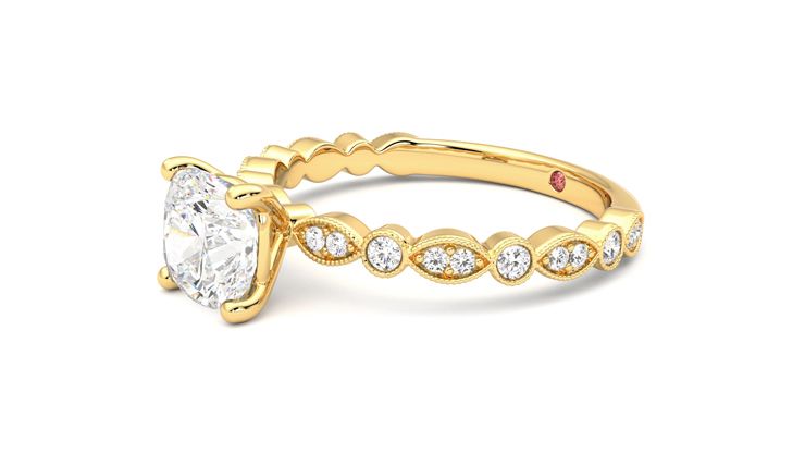 Taylor & Hart Selene Cushion Engagement Ring 360 degree image 23