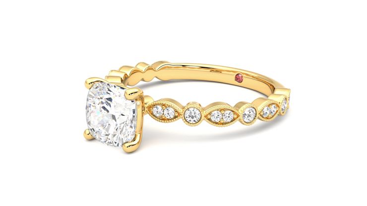 Taylor & Hart Selene Cushion Engagement Ring 360 degree image 24