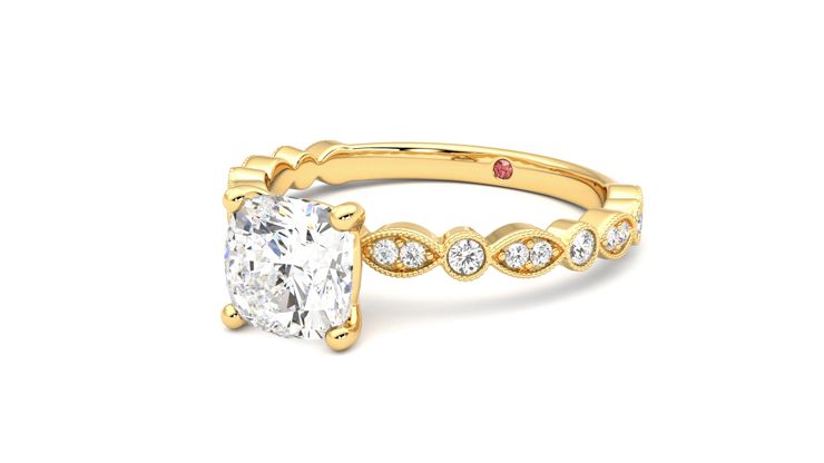 Taylor & Hart Selene Cushion Engagement Ring 360 degree image 25