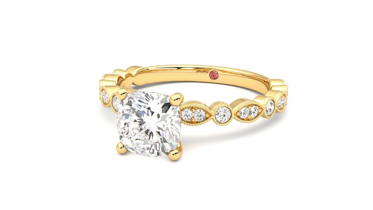 Taylor & Hart Selene Cushion Engagement Ring 360 degree image 26