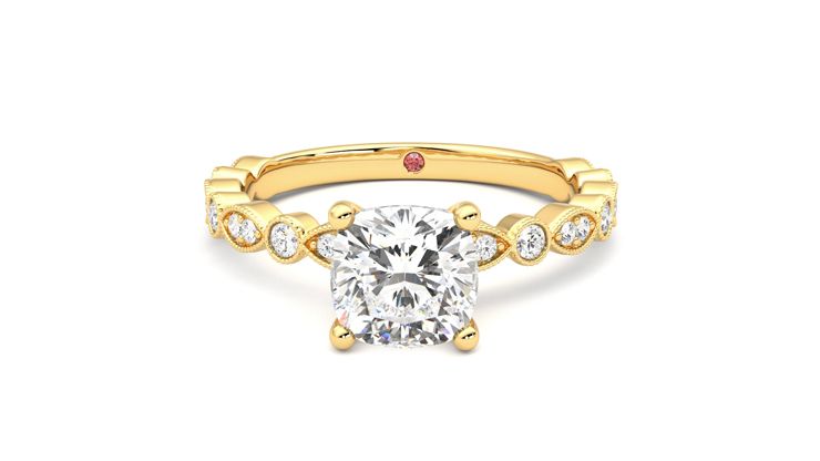 Taylor & Hart Selene Cushion Engagement Ring 360 degree image 29
