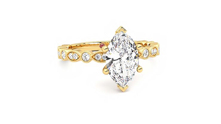Taylor & Hart Selene Marquise Engagement Ring 360 degree image 2
