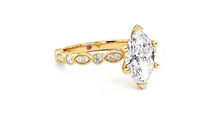 Taylor & Hart Selene Marquise Engagement Ring 360 degree image 4