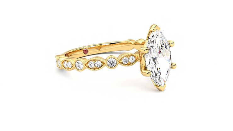 Taylor & Hart Selene Marquise Engagement Ring 360 degree image 5