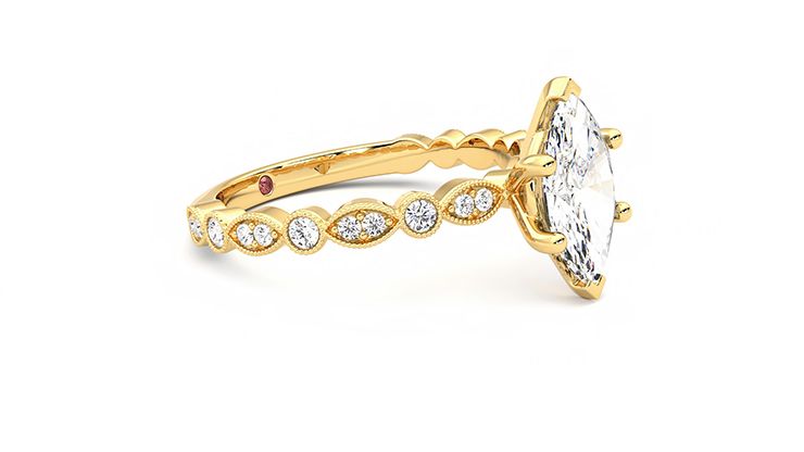 Taylor & Hart Selene Marquise Engagement Ring 360 degree image 6