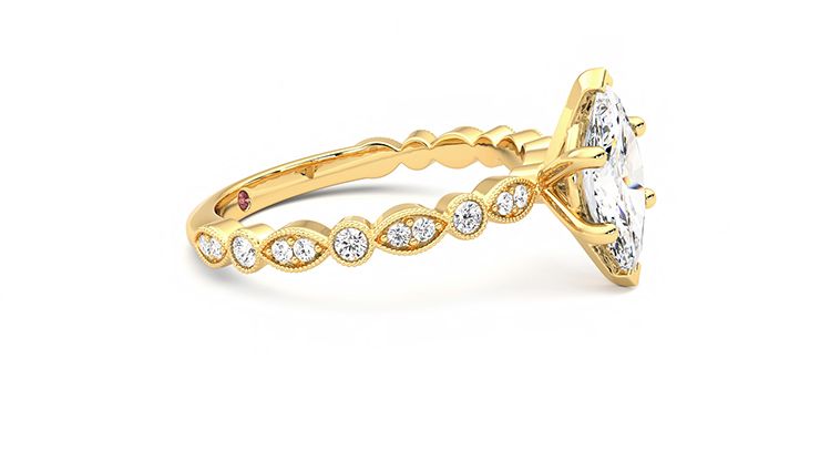 Taylor & Hart Selene Marquise Engagement Ring 360 degree image 7