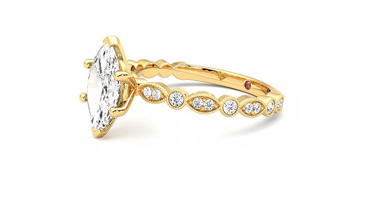 Taylor & Hart Selene Marquise Engagement Ring 360 degree image 22