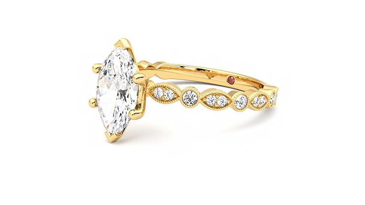Taylor & Hart Selene Marquise Engagement Ring 360 degree image 23