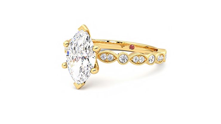 Taylor & Hart Selene Marquise Engagement Ring 360 degree image 24