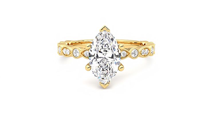 Taylor & Hart Selene Marquise Engagement Ring 360 degree image 28