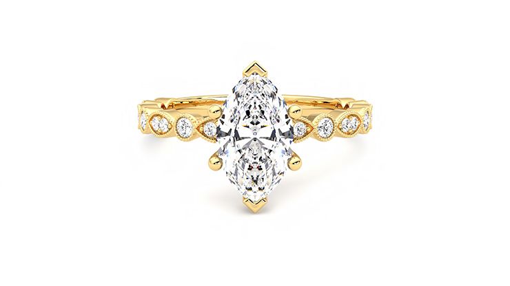 Taylor & Hart Selene Marquise Engagement Ring 360 degree image 29