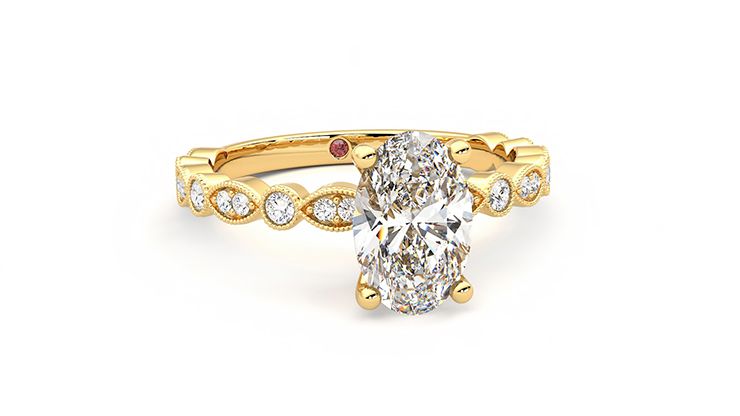 Taylor & Hart Selene Oval Engagement Ring 360 degree image 2