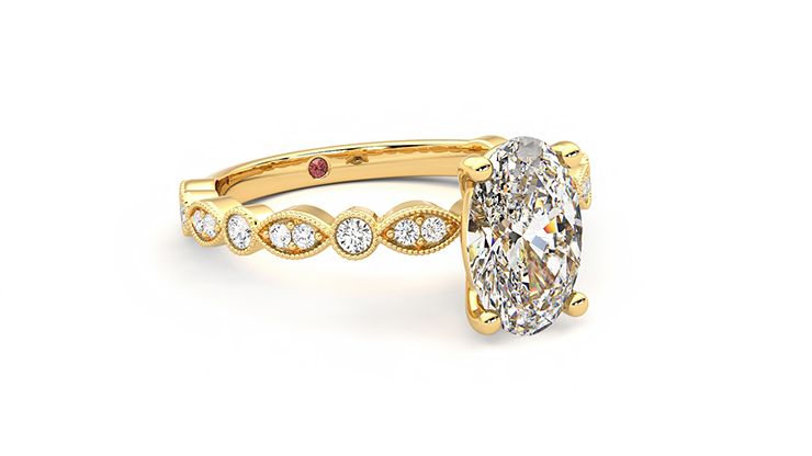 Taylor & Hart Selene Oval Engagement Ring 360 degree image 4
