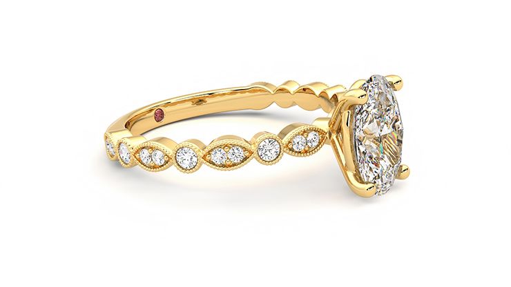 Taylor & Hart Selene Oval Engagement Ring 360 degree image 6