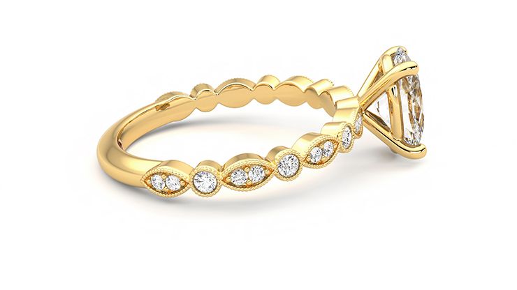 Taylor & Hart Selene Oval Engagement Ring 360 degree image 9