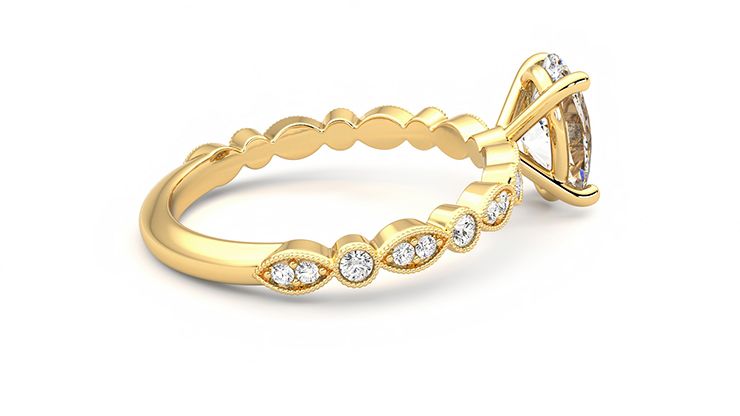 Taylor & Hart Selene Oval Engagement Ring 360 degree image 10