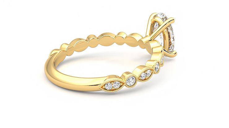 Taylor & Hart Selene Oval Engagement Ring 360 degree image 11
