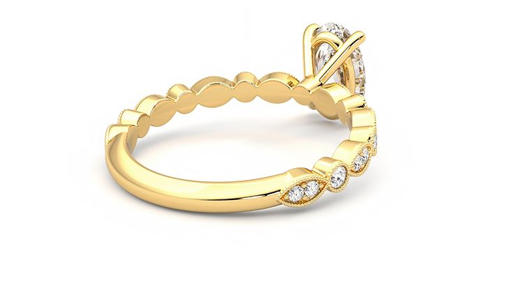 Taylor & Hart Selene Oval Engagement Ring 360 degree image 12