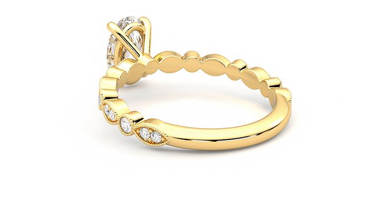 Taylor & Hart Selene Oval Engagement Ring 360 degree image 16