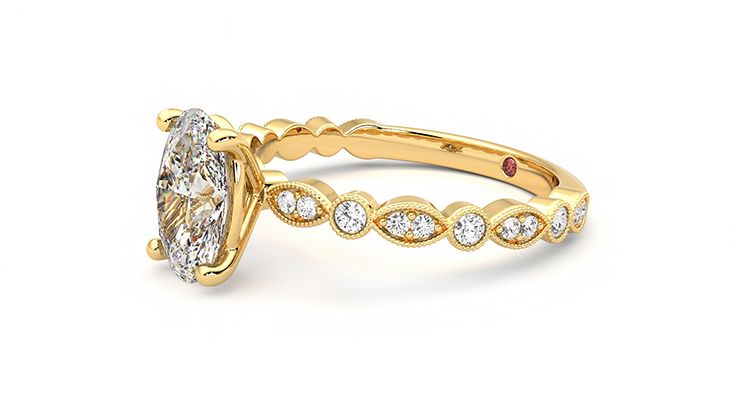 Taylor & Hart Selene Oval Engagement Ring 360 degree image 22