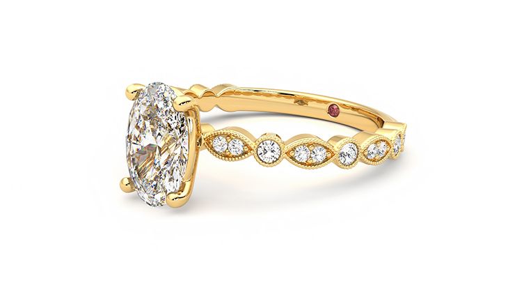 Taylor & Hart Selene Oval Engagement Ring 360 degree image 23