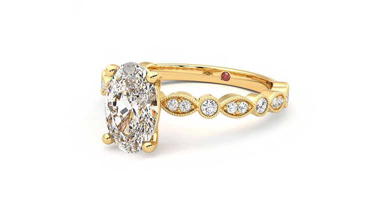 Taylor & Hart Selene Oval Engagement Ring 360 degree image 24