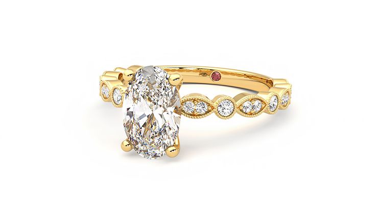Taylor & Hart Selene Oval Engagement Ring 360 degree image 25