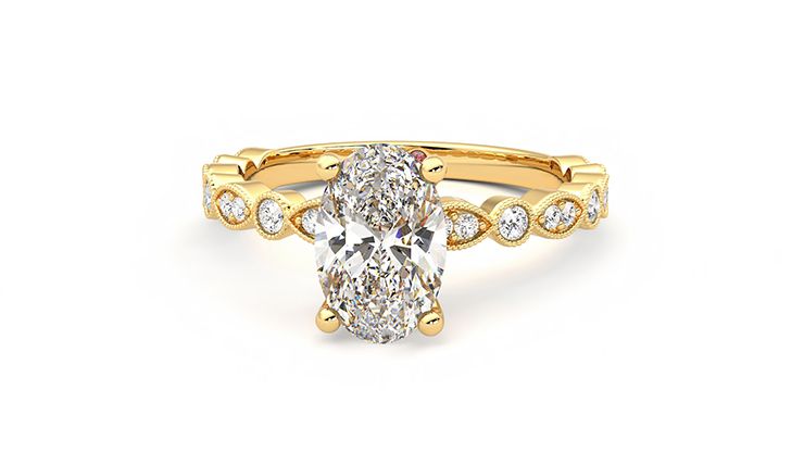 Taylor & Hart Selene Oval Engagement Ring 360 degree image 27