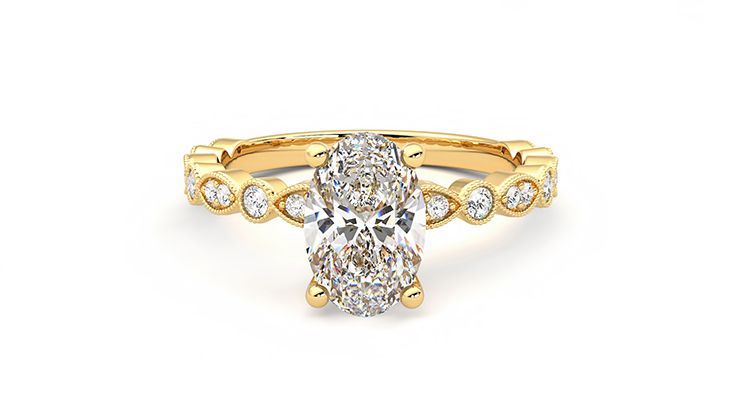 Taylor & Hart Selene Oval Engagement Ring 360 degree image 28