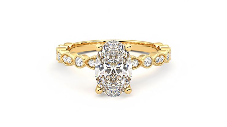 Taylor & Hart Selene Oval Engagement Ring 360 degree image 29