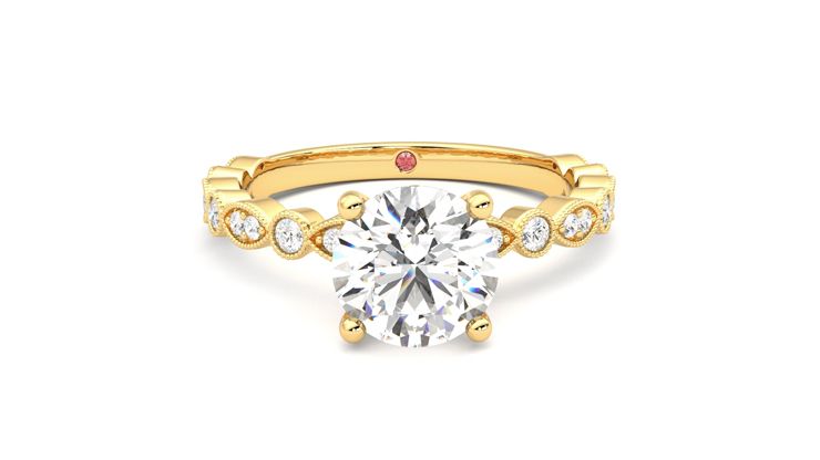 Taylor & Hart Selene Round Engagement Ring 360 degree image 1