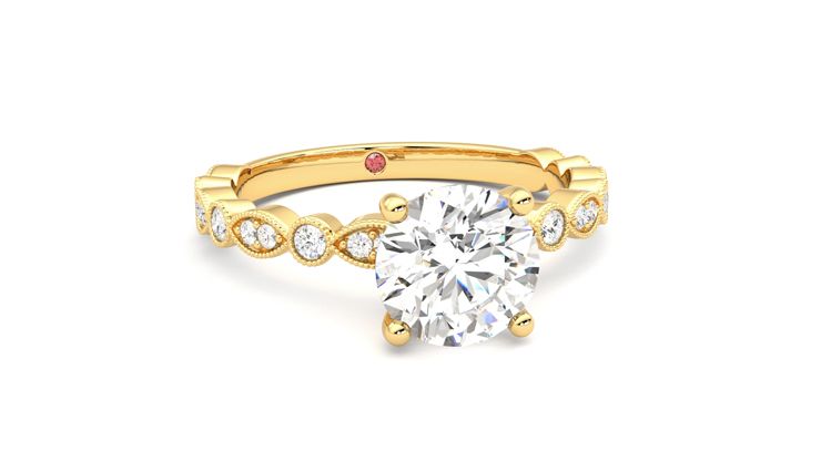 Taylor & Hart Selene Round Engagement Ring 360 degree image 3