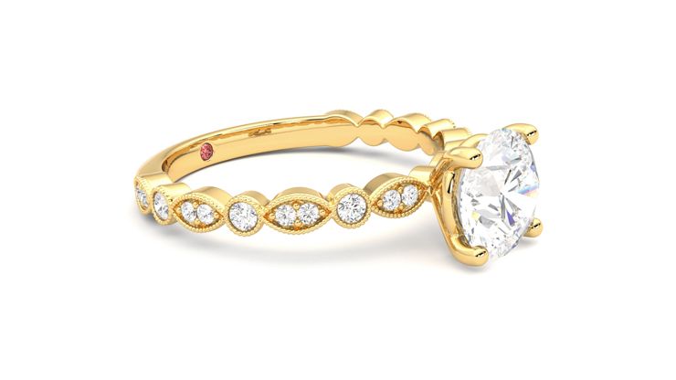 Taylor & Hart Selene Round Engagement Ring 360 degree image 7