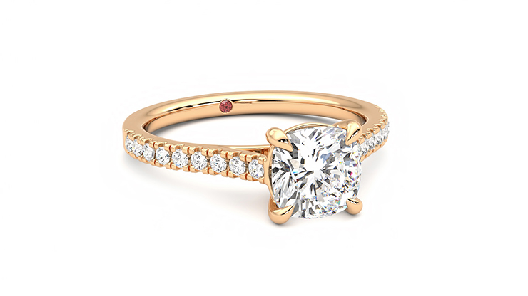 Taylor & Hart Serendipity Cushion Engagement Ring 360 degree image 3