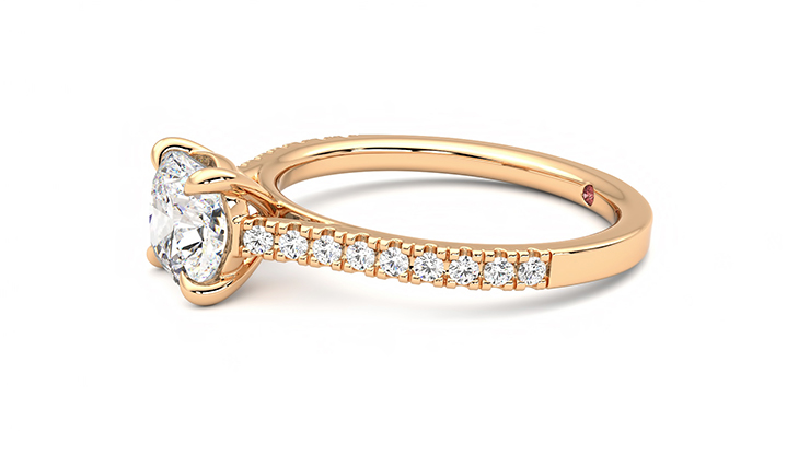 Taylor & Hart Serendipity Cushion Engagement Ring 360 degree image 21